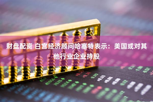 财盘配资 白宫经济顾问哈塞特表示：美国或对其他行业企业持股